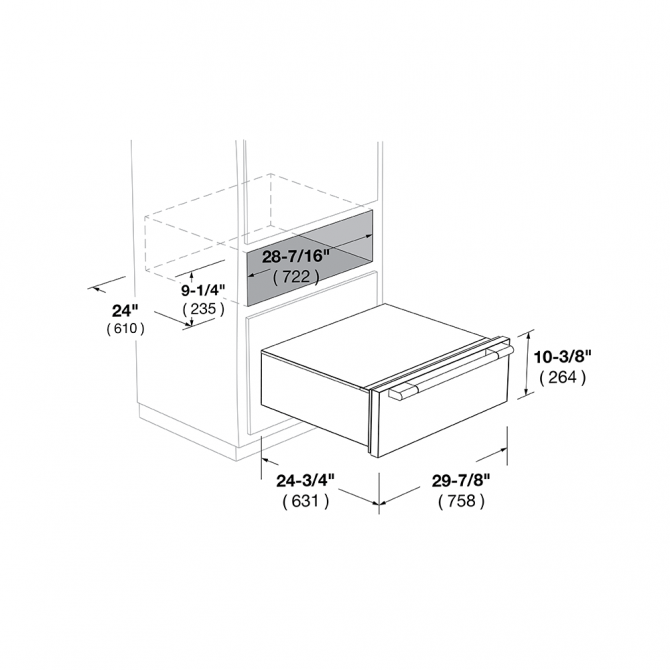 30" PRO WARMING DRAWER Fulgor Milano